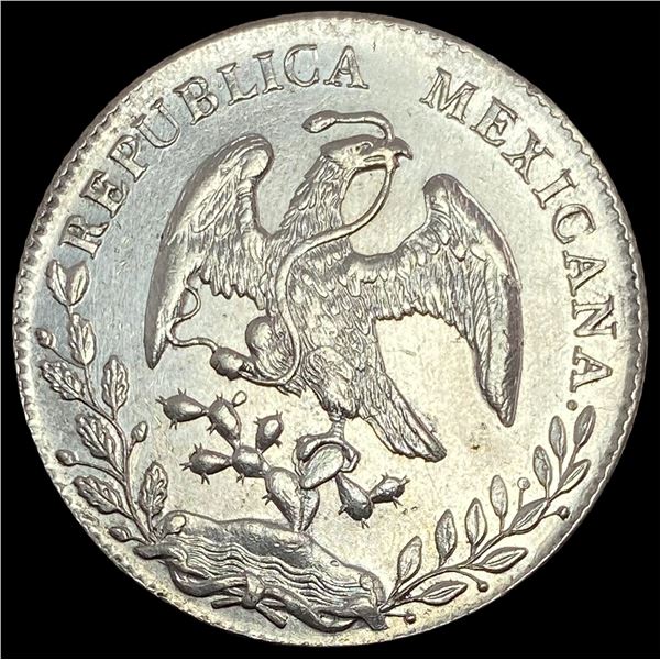 1894Go RS Mexico Silver 8 Reales Cap and Rays CHOICE AU