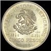 Image 1 : 1951-M Mexico Hildalgo Silver 5 Pesos UNCIRCULATED