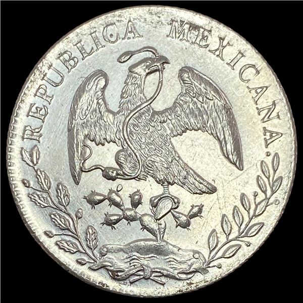 1894Go RS Mexico Silver 8 Reales Cap and Rays CHOICE AU