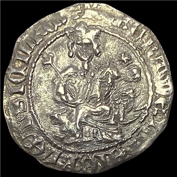 [1309-43] Naples Robert II Silver Gigliato CHOICE AU