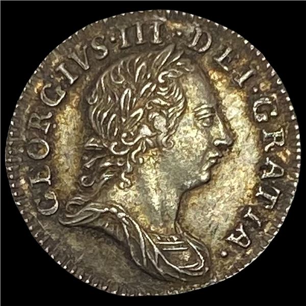 1762 Britain George III Silver 3 Pence CLOSELY UNCIRCULATED
