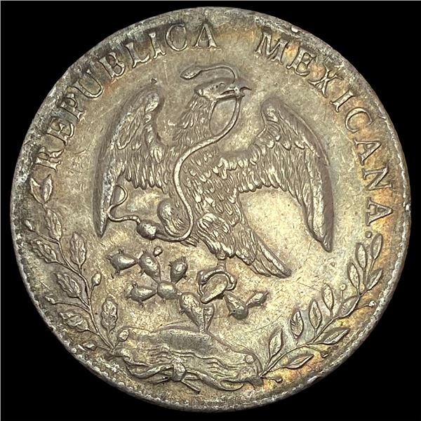 1894Go RS Mexico Silver 8 Reales Cap and Rays CLOSELY UNCIRCULATED