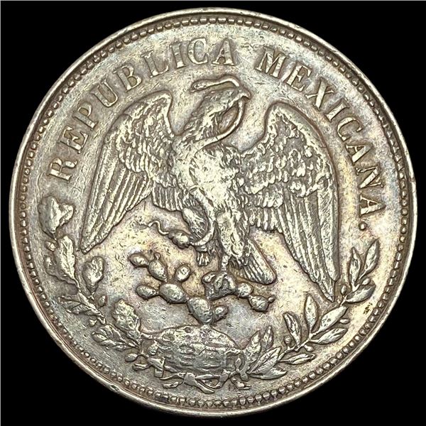 1903Mo Am Mexico Silver Peso Cap & Ray NEARLY UNCIRCULATED