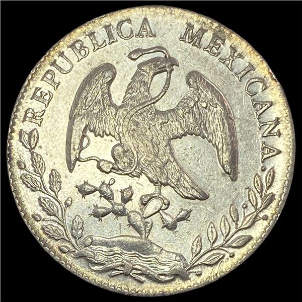 1894Ga JS Mexico Silver 8 Reales Cap and Rays UNCIRCULATED