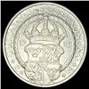 Image 2 : 1921 Sweden Gustaf Vasa Silver 2 Kroner UNCIRCULATED