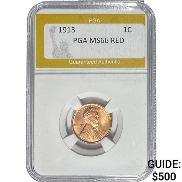 1913 Wheat Cent PGA MS66 Red