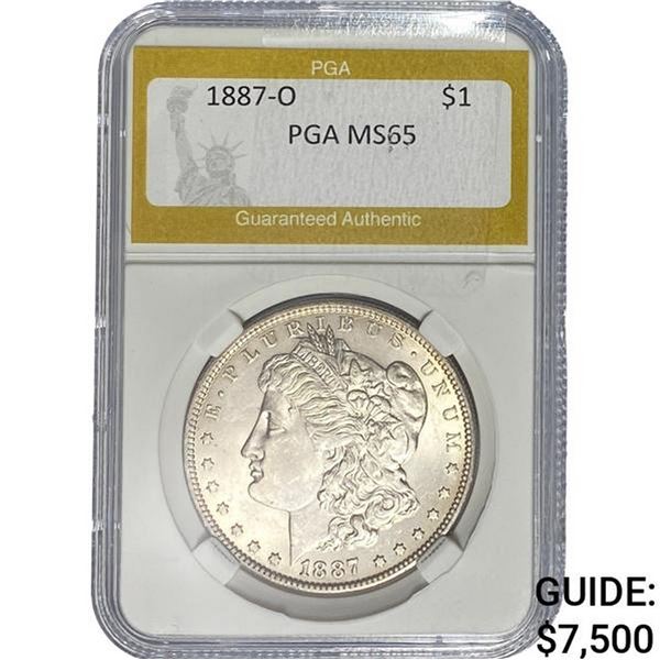 1887-O Morgan Silver Dollar PGA MS65