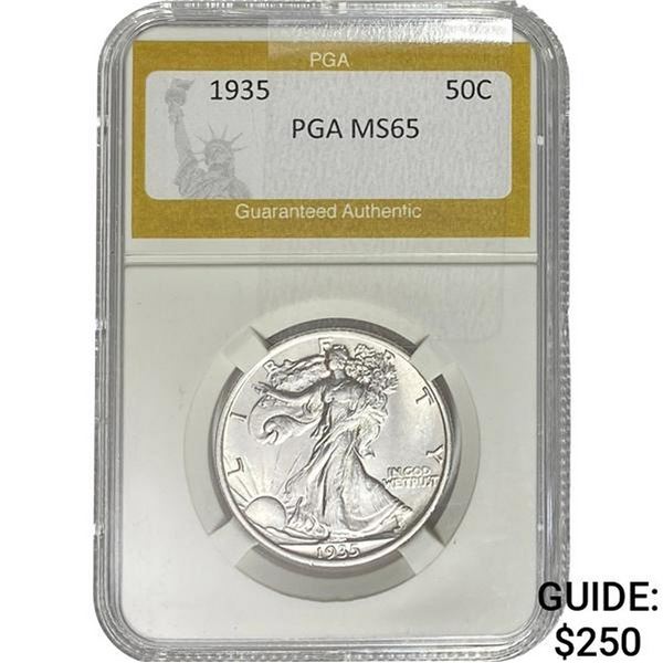 1935 Walking Liberty Half Dollar PGA MS65