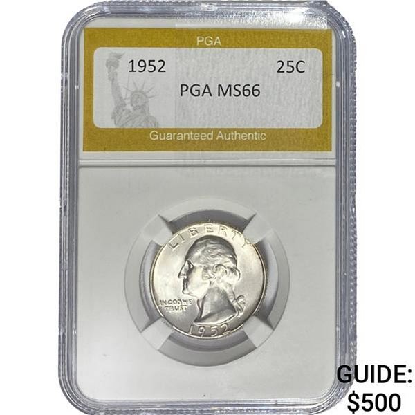 1952 Washington Silver Quarter PGA MS66