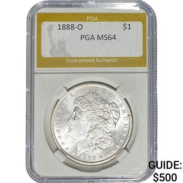 1888-O Morgan Silver Dollar PGA MS64
