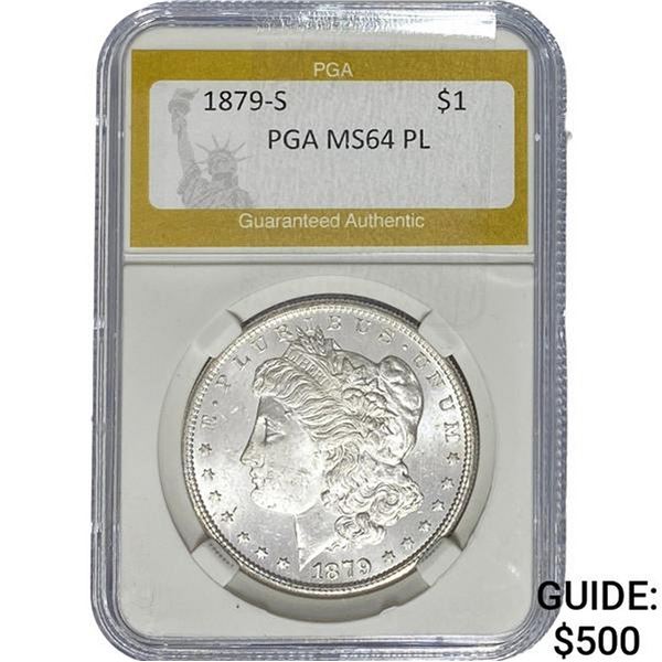 1879-S Morgan Silver Dollar PGA MS64 PL