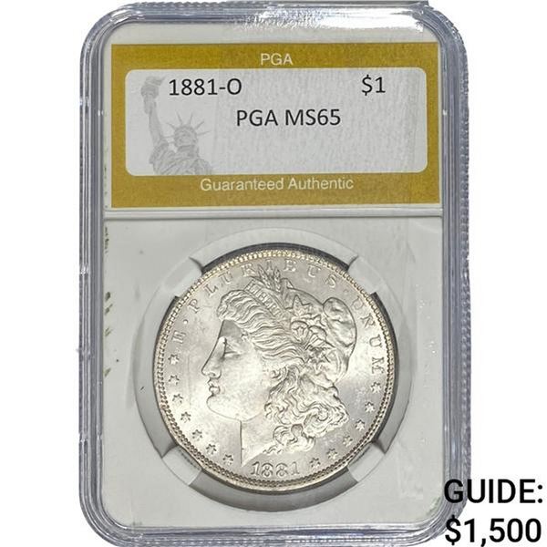 1881-O Morgan Silver Dollar PGA MS65