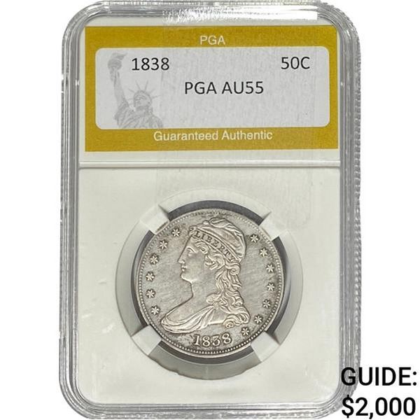 1838 Capped Bust Half Dollar PGA AU55