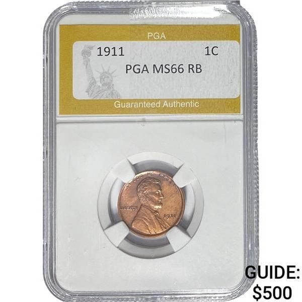 1911 Wheat Cent PGA MS66 RB