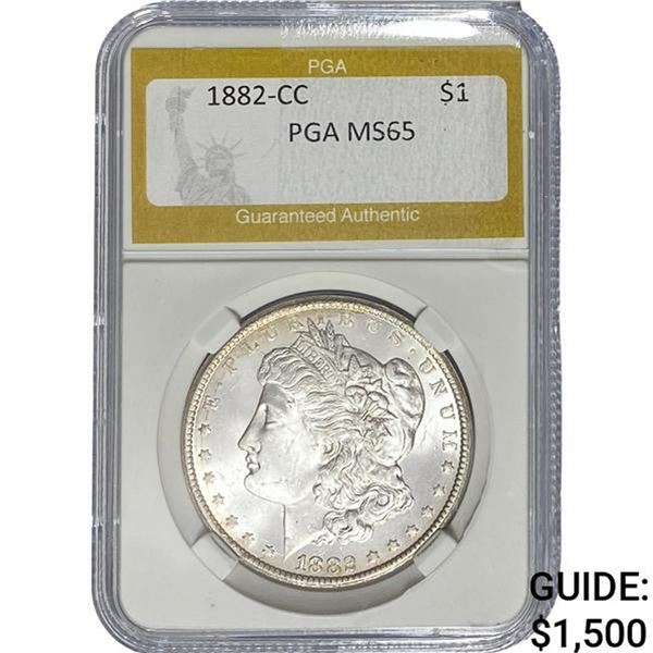 1882-CC Morgan Silver Dollar PGA MS65