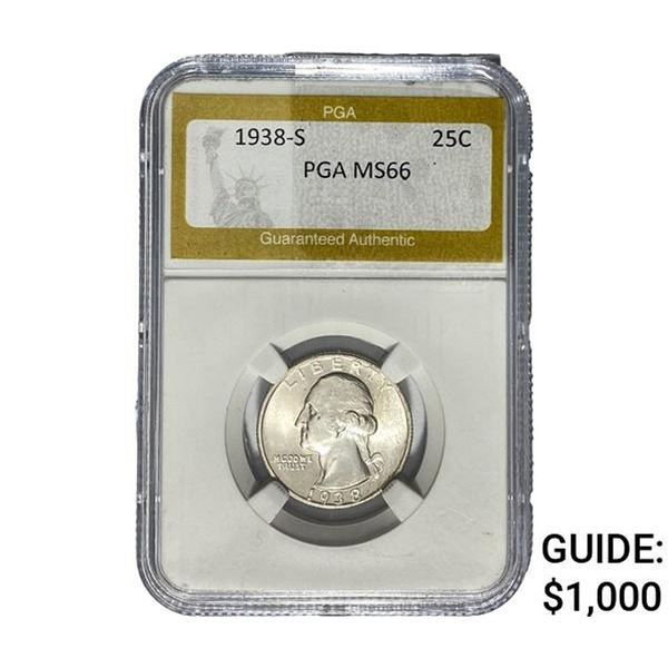 1938-S Washington Silver Quarter PGA MS66