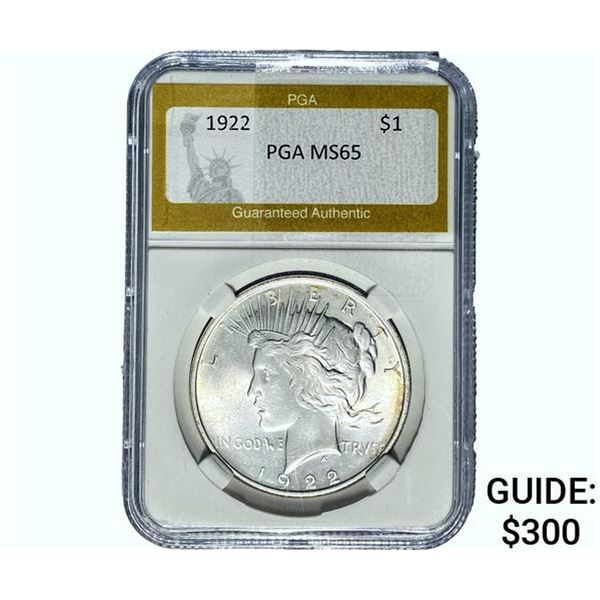 1922 Silver Peace Dollar PGA MS65