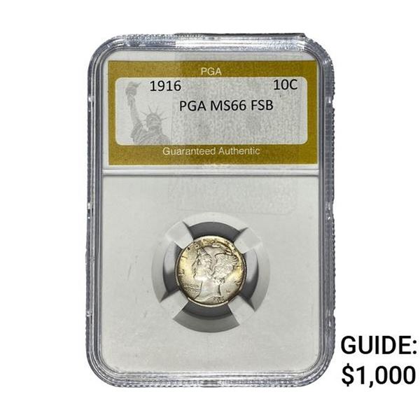 1916 Mercury Silver Dime PGA MS66 FSB