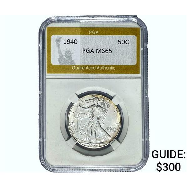 1940 Walking Liberty Half Dollar PGA MS65