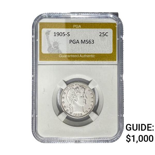 1905-S Barber Quarter PGA MS63