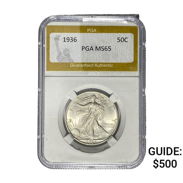 1936 Walking Liberty Half Dollar PGA MS65