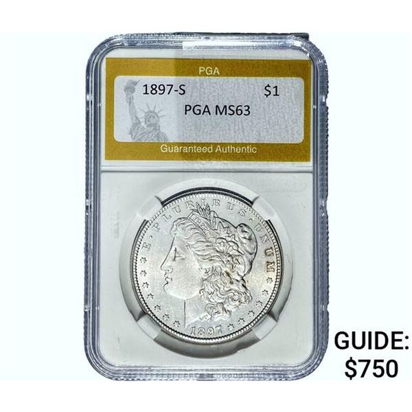 1897-S Morgan Silver Dollar PGA MS63