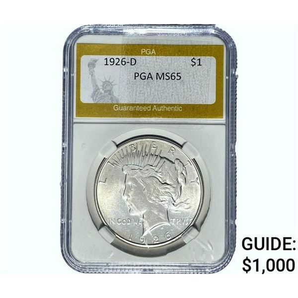 1926-D Silver Peace Dollar PGA MS65