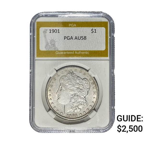 1901 Morgan Silver Dollar PGA AU58