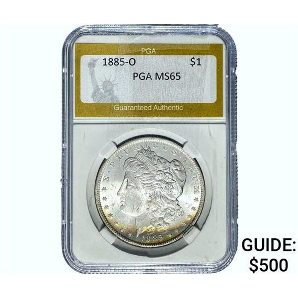 1885-O Morgan Silver Dollar PGA MS65