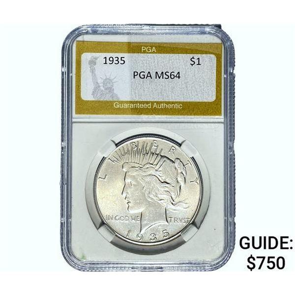 1935 Silver Peace Dollar PGA MS64