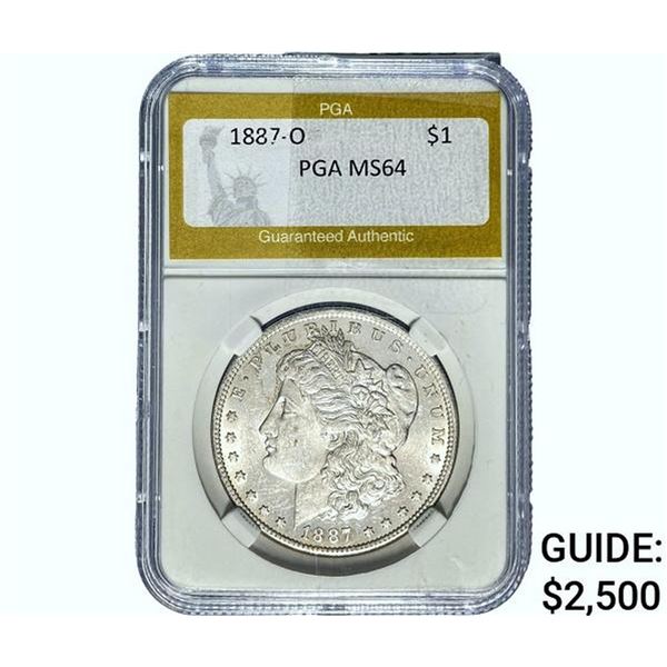 1887-O Morgan Silver Dollar PGA MS64