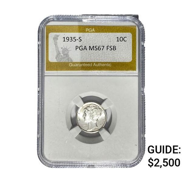 1935-D Mercury Silver Dime PGA MS67 FSB