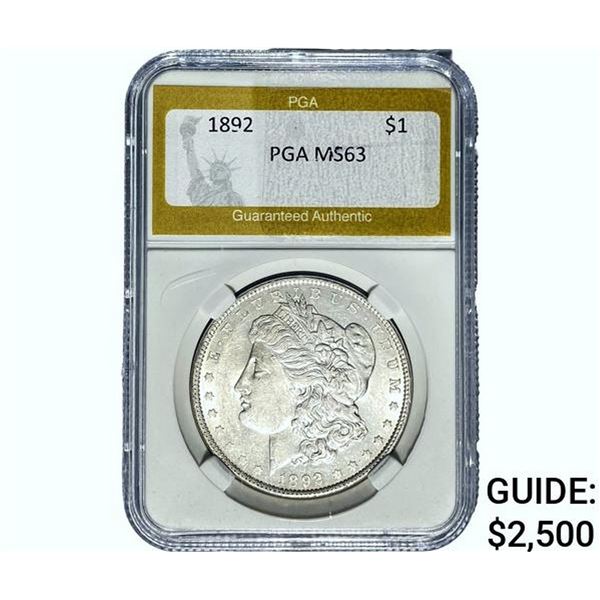 1892 Morgan Silver Dollar PGA MS63