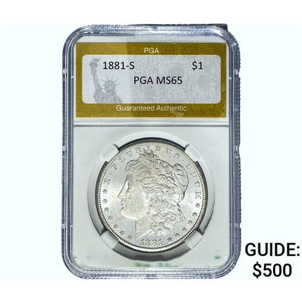 1881-S Morgan Silver Dollar PGA MS65