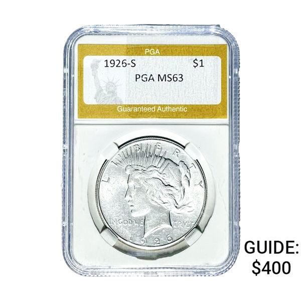 1926-S Silver Peace Dollar PGA MS63