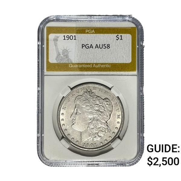 1901 Morgan Silver Dollar PGA AU58