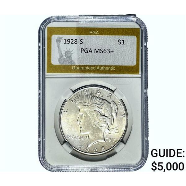 1928-S Silver Peace Dollar PGA MS63+