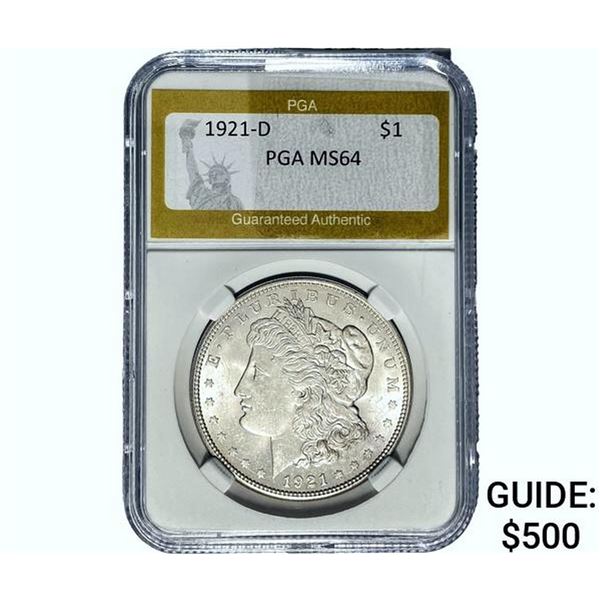 1921-D Morgan Silver Dollar PGA MS64