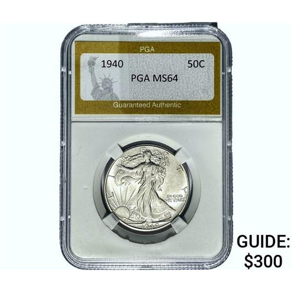 1940 Walking Liberty Half Dollar PGA MS64