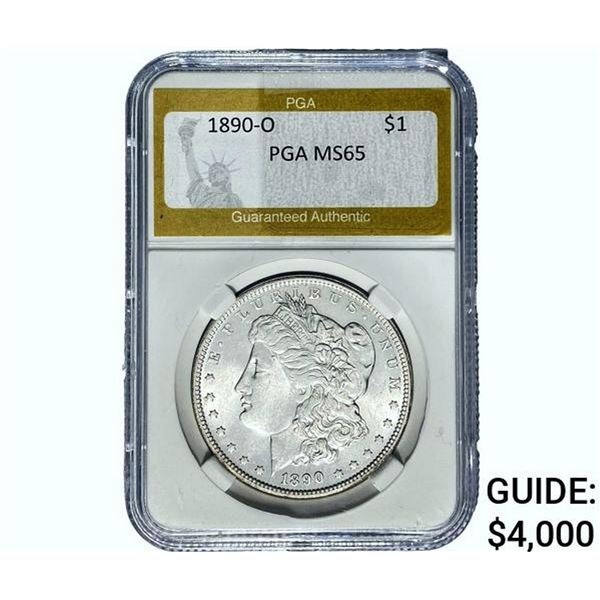1890-O Morgan Silver Dollar PGA MS65