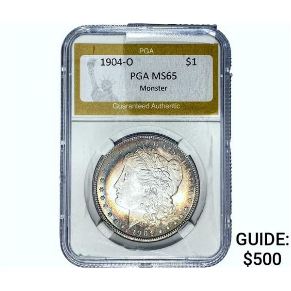 1904-O Morgan Silver Dollar PGA MS65 Monster