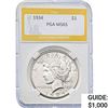 1934 Peace Dollar PGA MS65 SILVER