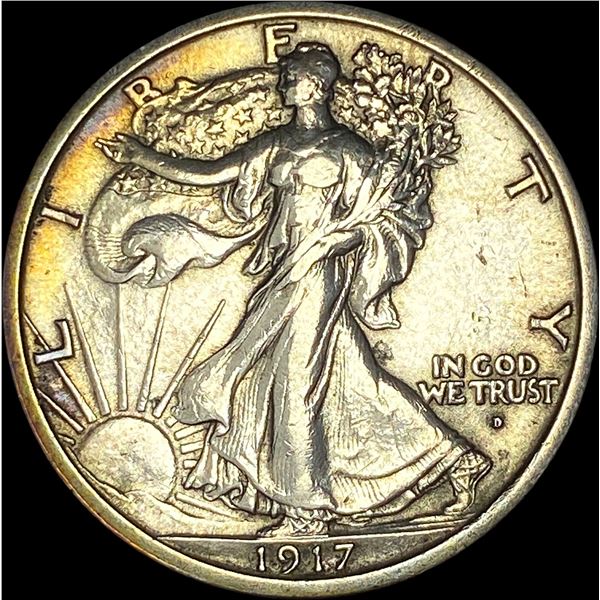 1917-D Silver Walking Liberty Half Dollar CLOSELY UNCIRCULATED