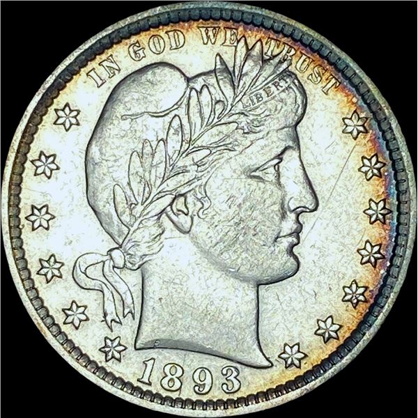 1893 Silver Barber Quarter CHOICE AU