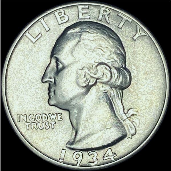 1934 Silver Washington Quarter CHOICE BU