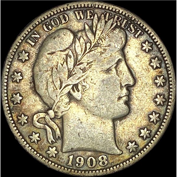 1908-O Silver Barber Half Dollar LIGHTLY CIRCULATED