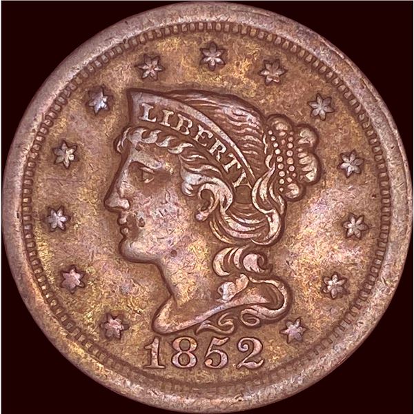 1852 Braided Hair Large Cent CHOICE AU