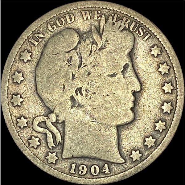 1904-S Silver Barber Half Dollar NICELY CIRCULATED