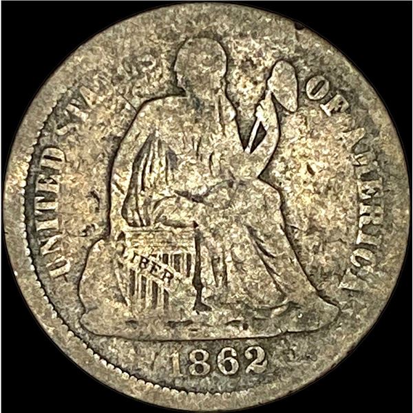 1862-S Seated Liberty Dime NICELY CIRCULATED
