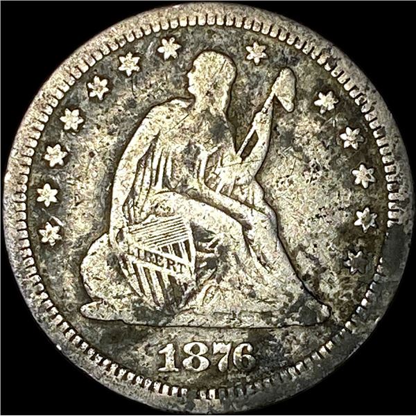 1876-CC Silver Seated Liberty Quarter NICELY CIRCULATED